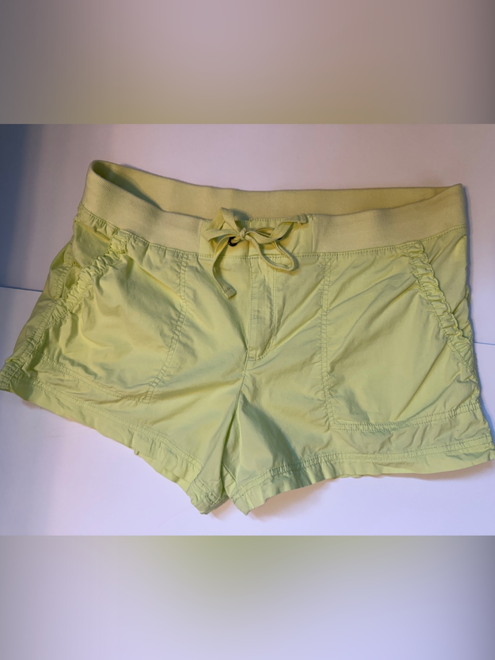 a.n.a Light Yellow Drawstring Athletic Shorts Size 14